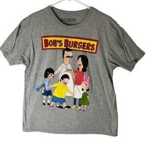 Bob's‎ Burgers Cast Graphic T-Shirt Gray Unisex Size Large Ripple Junction